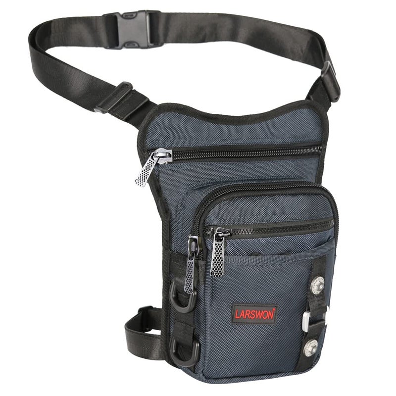 Larswon Thigh Pack, Larswon Leg Bag Thigh Pouch Bag Tactical Waist Bag Motorcycle Bag Waterproof Blue - Image 1